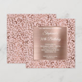 Roze en Roos Gold Foil Leopard Glam 30e verjaardag Kaart (Voorkant / Achterkant)