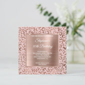 Roze en Roos Gold Foil Leopard Glam 30e verjaardag Kaart (Staand voorkant)