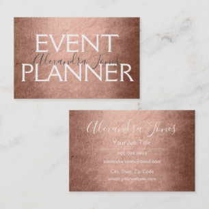 Roze en Roos Gold Foil Metal Event Planner Visitekaartje