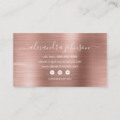 Roze en Roos Gold Foil Virtual Assistant Business Visitekaartje (Achterkant)