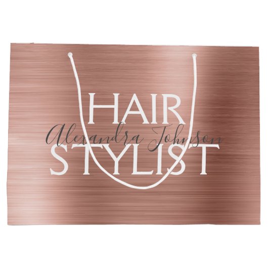 Roze en Roos Gold geborsteld metalen haarlijst Groot Cadeauzakje (Achterkant)