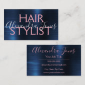 Roze en Roos Gold geborsteld metalen haarlijst Visitekaartje (Voorkant / Achterkant)