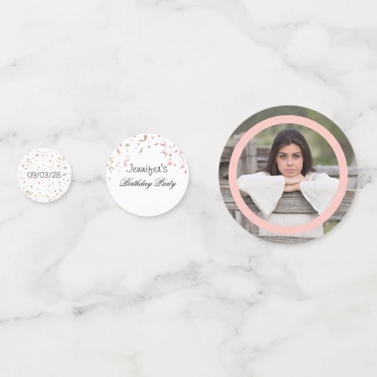 Roze en Roos Gold Glitter Confetti (Voorkanten)