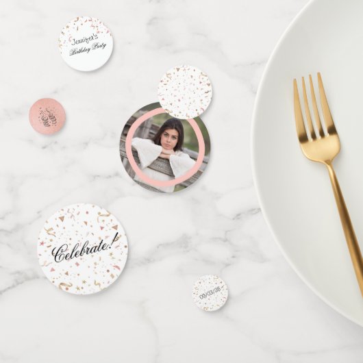 Roze en Roos Gold Glitter Confetti (Groep)