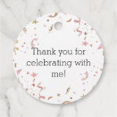 Roze en Roos Gold Glitter Confetti Bedankjes Labels (Achterkant)