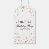 Roze en Roos Gold Glitter Confetti Cadeaulabel (Voorkant)