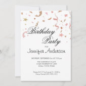 Roze en Roos Gold Glitter Confetti Invitation (Voorkant)