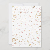 Roze en Roos Gold Glitter Confetti Invitation (Achterkant)