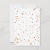 Roze en Roos Gold Glitter Confetti Invitation (Achterkant)