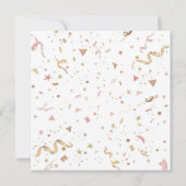 Roze en Roos Gold Glitter Confetti Invitation (Achterkant)