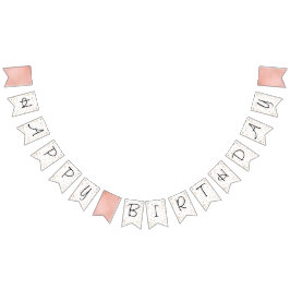 Roze en Roos Gold Glitter Confetti Vlaggetjes