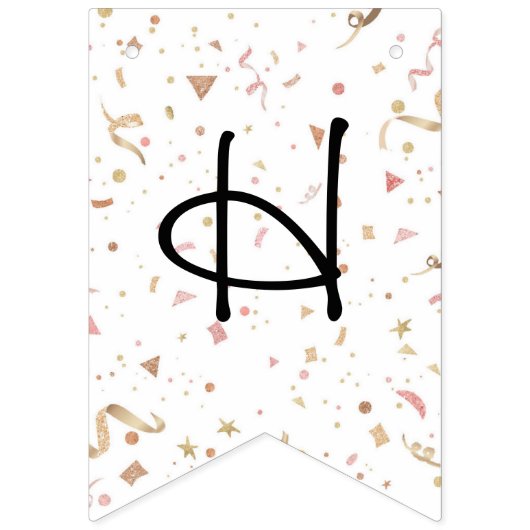 Roze en Roos Gold Glitter Confetti Vlaggetjes (Tweede vlag)