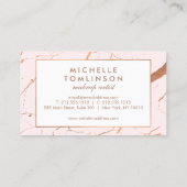 Roze en Roos Gold Marble Designer Visitekaartje (Achterkant)