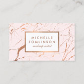 Roze en Roos Gold Marble Designer Visitekaartje (Voorkant)