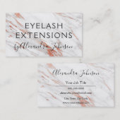 Roze en Roos Gold Marble Eyelash Extensions Visitekaartje (Voorkant / Achterkant)