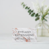 Roze en Roos Gold Marble Eyelash Extensions Visitekaartje (Staand voorkant)