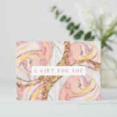 Roze en Roos Gold Marble Gift Certificate (Staand voorkant)
