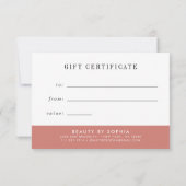 Roze en Roos Gold Marble Gift Certificate (Achterkant)