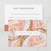 Roze en Roos Gold Marble Gift Certificate (Voorkant / Achterkant)