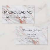 Roze en Roos Gold Marble Microblading Visitekaartje (Voorkant / Achterkant)