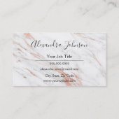 Roze en Roos Gold Marble Microblading Visitekaartje (Achterkant)