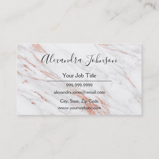 Roze en Roos Gold Marble Microblading Visitekaartje (Achterkant)