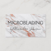 Roze en Roos Gold Marble Microblading Visitekaartje (Voorkant)