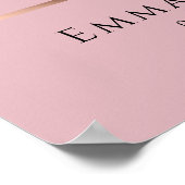 Roze en Roos Gold Memorial Begrafenis welkomstbord Poster (Hoek)