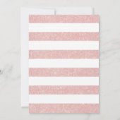 Roze en Roos Gold Pink Glitter Baptism Uitnodiging (Achterkant)