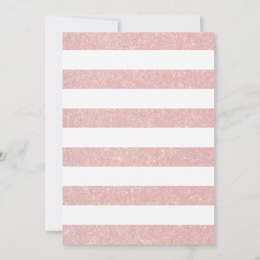 Roze en Roos Gold Pink Glitter Baptism Uitnodiging (Achterkant)