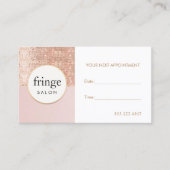 Roze en Roos Gold Sequin Beauty Salon Benoeming Afsprakenkaartje (Voorkant)