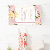 Roze en Roos Gold Sheep - Aangepaste Baby shower b Spandoek (Insitu)