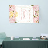 Roze en Roos Gold Sheep - Aangepaste Baby shower b Spandoek (Beurs)