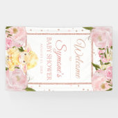 Roze en Roos Gold Sheep - Aangepaste Baby shower b Spandoek (Horizontaal)