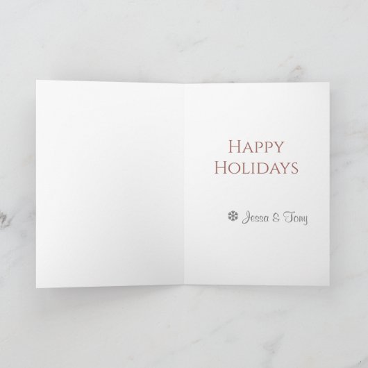 Roze en Roos Gold Waterverf kerstboom Feestdagen Kaart (Binnen)