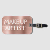 Roze en Roos goudborsgeborsteld metalen reuzenmake Bagagelabel (Voorkant (horizontaal))