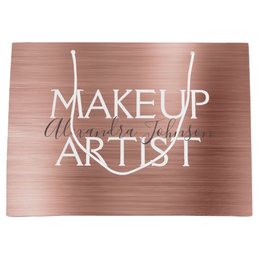 Roze en Roos goudborsgeborsteld metalen reuzenmake Groot Cadeauzakje (Voorkant)