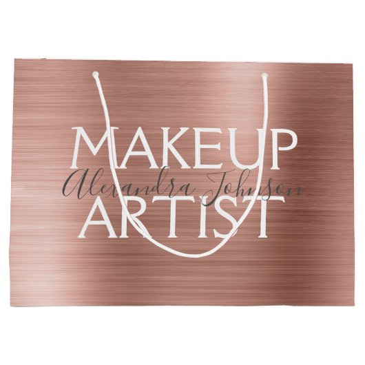 Roze en Roos goudborsgeborsteld metalen reuzenmake Groot Cadeauzakje (Achterkant)