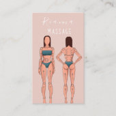 Roze en Roos goudborst massagetherapeut B Visitekaartje (Voorkant)