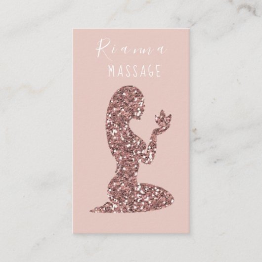 Roze en Roos goudborst massagetherapeut B Visitekaartje (Voorkant)