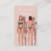 Roze en Roos goudborst massagetherapeut B Visitekaartje (Voorkant)