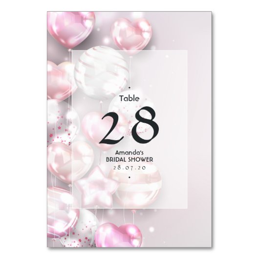 Roze en Roos gouden ballonnen Kaart (Voorkant)