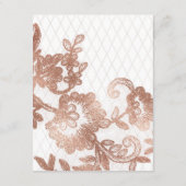 Roze en Roos Gouden Bloemen en Kant Gastengegevens Informatiekaartje (Achterkant)