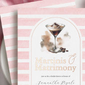 Roze en Roos Gouden Espresso Martini Vrijgezellenf Folie Uitnodiging