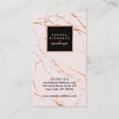 Roze en Roos Gouden Marmer Make-up Artiest Visitekaartje (Achterkant)