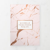 Roze en Roos Gouden Marmeren Salon Brochure Drieluik Kaart (Cover)