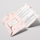 Roze en Roos Gouden Marmeren Salon Brochure Drieluik Kaart