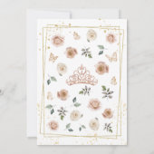 Roze en Roos gouden Quinceañera Kaart (Achterkant)