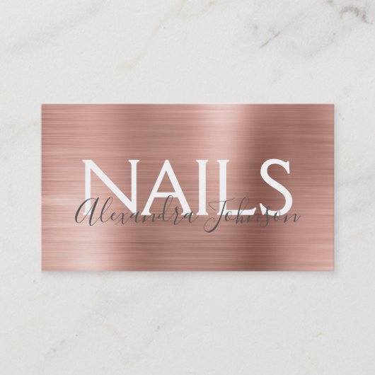 Roze en Roos goudkleurig nagelzout Visitekaartje (Voorkant)