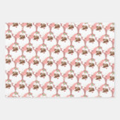 roze en roos  kerstmis inpakpapier vel (Voorkant)